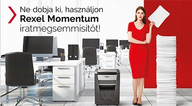 Ne dobja a szemetesbe, használjon REXEL „Momentum” iratmegsemmisítőt!