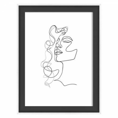 Képkeret, fa, 13x18 cm, "Silhouette", fekete