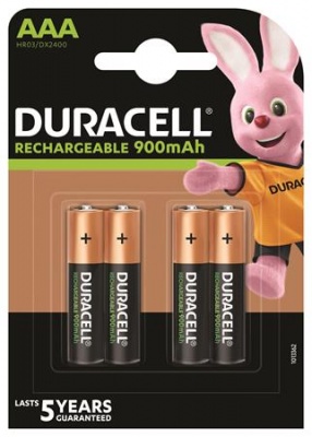 Tölthető elem, AAA mikro, 4x900 mAh, DURACELL