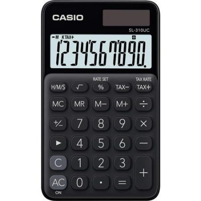 Zsebszámológép, 10 számjegy, CASIO "SL 310", fekete