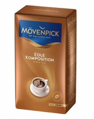 Kávé, pörkölt, őrölt, vákuumos csomagolásban, 500 g, MÖVENPICK "Edle Komposition"