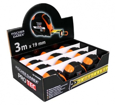 Mérőszalag, 3 m x 19 mm, mágneses, FISCHER DAREX