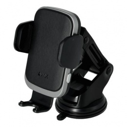 Autós töltő, vezeték nélküli, szellőzőrácsra/szélvédőre, AVAX "WH601 Freely+", fekete