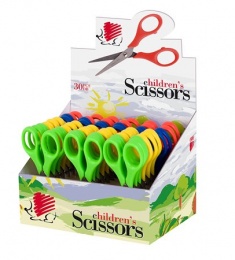 Olló display, iskolai, hegyes, 13,5 cm, ICO "Süni", vegyes szín